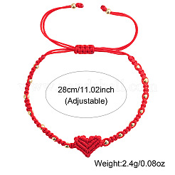 Braided Nylon Thread Heart Adjustable Bracelets&nbsp;ZR3363-1