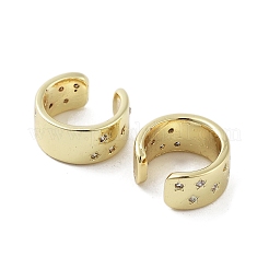 Rack Plating Brass Micro Pave Cubic Zirconia Cuff Ring&nbsp;EJEW-C081-07G