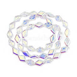 電気メッキガラスビーズセット  菱形  ABカラー  クリアAB  15x10x5mm  穴：1mm  約43個/連  25.39''（64.5センチメートル）&nbsp;EGLA-B010-01A-AB02