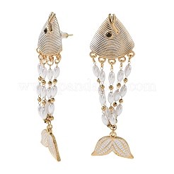 304 Stainless Steel Enamel Stud Earrings for Women&nbsp;SA-CBA7107-02G