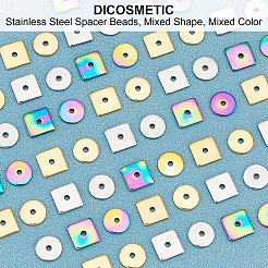 60Pcs 6 Style Ion Plating(IP) 304 Stainless Steel Spacer Beads&nbsp;STAS-DC0004-97