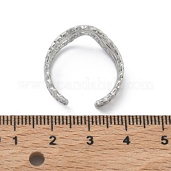 304ステンレススチール製トリプルウェーブカフオープンリング（女性用）  ステンレス鋼色  13mm  usサイズ9 3/4(19.5mm)&nbsp;RJEW-A095-01P