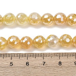 Electroplated Natural Agate Beads Strands&nbsp;G-B191-A07-8mm-08
