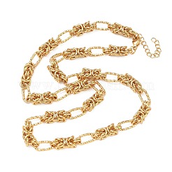 女性用6mm 304ステンレススチール製ビザンチンチェーンネックレス  イオンプレーティング（ip）  ゴールドカラー  17.32インチ（44cm）&nbsp;NJEW-G201-04G