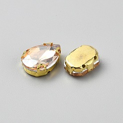 ガラス縫い付けラインストーン130個  合金連バー  混合図形  lt.col.topaz  5.5~18.5x5.5~19.5x4.5~7mm&nbsp;GACR-WH0008-03