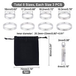 24Pcs 8 Size 201 Stainless Steel Grooved Finger Rings Set for Men Women&nbsp;RJEW-UN0002-40