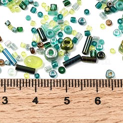 ミユキシードビーズミックス  日本製シードビーズ  混合形状  グリーン  1~9x1.5~2mm  穴：0.5~1mm&nbsp;X-SEED-Z005-01E