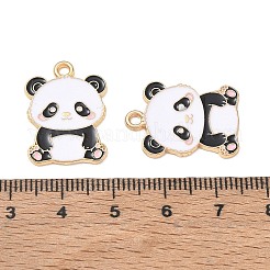 合金エナメルチャーム  パンダチャーム  ゴールドカラー  ブラック  23x16.5x1.5mm  穴：2mm&nbsp;AL-CBA547F-01C