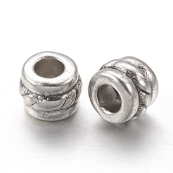 チベット風合金スペーサービーズ  コラム  アンティークシルバー  鉛フリー＆カドミウムフリー  5x4mm  穴：2.2mm  約80個/20g&nbsp;Y-LF0447Y