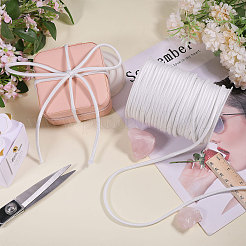 50mサテンリボン  衣類用アクセサリー  チャイナドレスの装飾  ホワイト  1/4インチ（5mm）&nbsp;OCOR-WH0070-171C