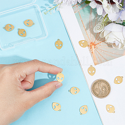 201ステンレススチールレーザーカットペンダント12個  ら  ゴールドカラー  15x10x1mm  穴：1.5mm&nbsp;STAS-UN0051-69