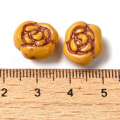不透明なランプワークビーズ  ローズ  ゴールド  13x8mm  穴：1mm  約58~70個/100g&nbsp;LAMP-P065-02B-07