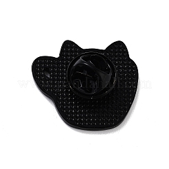 合金エナメルブローチ  黒のエナメルピン  猫の形  21x24x2mm&nbsp;JEWB-K021-03B-EB