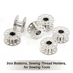 鉄ボビン  ミシン糸ホルダー  裁縫道具用  プラチナ  20x10mm  穴：6mm  25個/箱  2箱/セット&nbsp;TOOL-PH0001-60