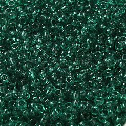 透明な色のガラスの丸いシードビーズ  シーグリーン  2~2.5x1.5mm  穴：1mm  約28125個/ポンド&nbsp;SEED-B001-06A-09
