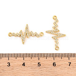 Brass Micro Pave Clear Cubic Zirconia Connector Charms&nbsp;KK-U017-01B-G