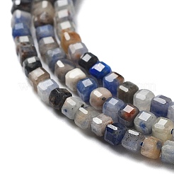 天然石ソーダライトビーズ連売り  多面カット  正方形  2x2x2mm  穴：0.5mm  約176個/連  15.04''（38.2センチメートル）&nbsp;G-J400-A06-01