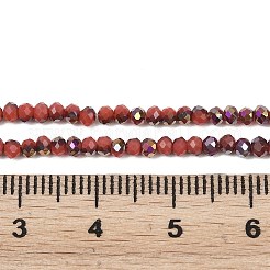 電気メッキガラスビーズストランド  ラウンド  半分メッキ  多面カット  クリムゾン  2.5~2.8x2~2.2mm  穴：0.7mm  約151個/連  11.89''（30.2センチメートル）&nbsp;EGLA-H114-02A-06