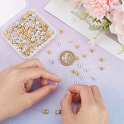 200Pcs 2 Colors Brass Rhinestone Spacer Beads&nbsp;RB-UN0001-14