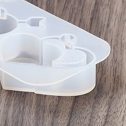 DIYペンダントシリコンモールド  レジン型  ハート  ホワイト  55x137x15.5mm  穴：2.6mm  内径：43~51x39~50mm&nbsp;SIMO-P009-F03