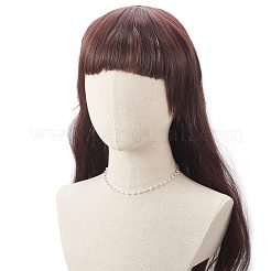 女性用のビーズストレッチブレスレットとビーズネックレスセット  ガラスツイストラッパと ABS プラスチック模造パールビーズ付き  ホワイト  ネックレス：14.33インチ（36.4cm）  ブレスレット：2インチ（5.2cm）&nbsp;SJEW-JS01274