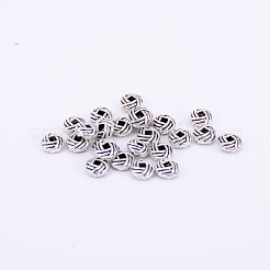 チベット風合金スペーサービーズ  フラットラウンド  アンティークシルバー  6x3mm  穴：1.5mm  約50個/袋&nbsp;TIBEB-CJC0001-03AS