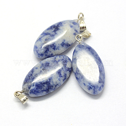 Horse Eye Natural Blue Spot Jasper Pendants&nbsp;G-Q363-16