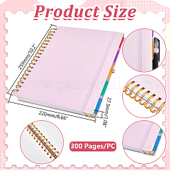 プラスチックと紙のスパイラルノート  長方形  ピンク  259x220x27.5mm&nbsp;AJEW-WH0410-362B