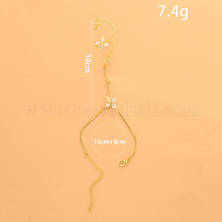 Alloy Crystal Rhinestone Han Chain Finger Ring Bracelets for Women&nbsp;WGE7661-01