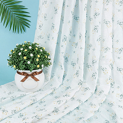 綿織物  服装アクセサリー  花模様の長方形  ホワイト  1500x1300~1350x0.5mm&nbsp;DIY-WH0933-30A