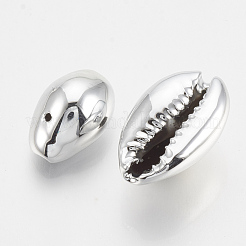 UVメッキ淡水シェルペンダント  カウリシェル  プラチナ  17~21x11~13x8~10mm  穴：1mm&nbsp;SHEL-S269-79A-04
