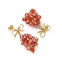 3 Pairs Christmas Bell Brass Dangle Stud Earrings&nbsp;EJEW-MZ00495