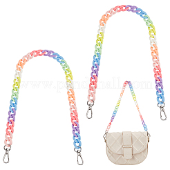 Rainbow Color Acrylic Curb Chain Bag Strap&nbsp;FIND-WH0143-47A