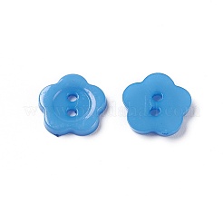 服装デザイン用アクリル縫い付け用ボタン  プラスチックボタン  2穴  染め  花ロウバイ  ミックスカラー  14x2mm  穴：1mm&nbsp;X-BUTT-E074-A-M