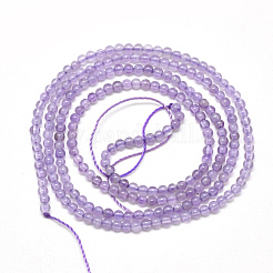天然石アメジストビーズ連売り  ラウンド  2mm  穴：0.5mm  約196個/連  16.3インチ&nbsp;G-S266-2mm-17