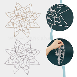 2Pcs 2 Colors Brass Rhinestone Tassel Chain Headbands for Women&nbsp;OHAR-HS0001-06
