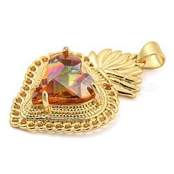 Rack Plating Brass Pendants&nbsp;ZIRC-L100-163G