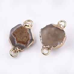 Electroplate Natural Agate Links connectors&nbsp;X-G-T112-05A