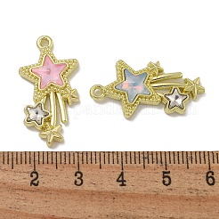 ラックメッキ合金ラインストーンペンダント  鉛フリー＆カドミウムフリー＆ニッケルフリー  スター  ゴールドカラー  27.5x14.5x5mm  穴：1.5mm&nbsp;PALLOY-F312-17G