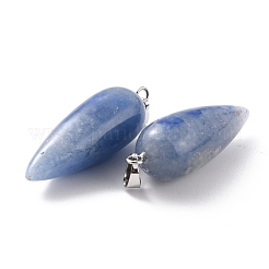 Dyed & Heated Natural Blue Aventurine Pointed Pendants&nbsp;G-F705-01U-P