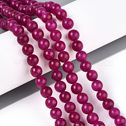 Dyed Natural Mashan Jade Round Beads Strands&nbsp;G-T139-6mm-67D