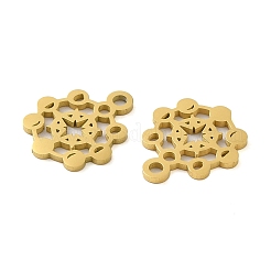 イオンプレーティング（IP）304ステンレススチールチャーム  レーザー切断  惑星のチャーム  ゴールドカラー  14x12x1mm  穴：1.6mm&nbsp;STAS-J042-02G