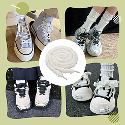 4 Pairs Plush Cloth Shoelaces&nbsp;AJEW-HY0002-72A