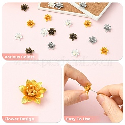 20Pcs 4 Colors 3D Brass Bead Caps&nbsp;KK-YW0004-73