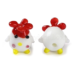 手作りランプワークビーズ連売り  ひよこ  ファイヤーブリック  16~17x17~17.5x14~14.5mm  穴：2.2mm  約30個/連  18.50''~18.90''（47~48センチメートル）&nbsp;LAMP-Z007-02E