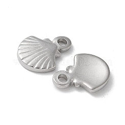 304ステンレスペンダント  シェルチャーム  ステンレス鋼色  13x10x1.5mm  穴：1.8mm&nbsp;STAS-I330-65P