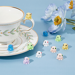 48Pcs 6 Colors Mini Cute Resin Octopus Ornament&nbsp;AJEW-FH0003-96