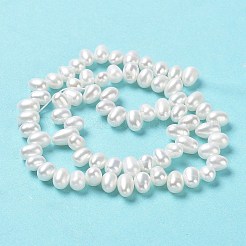 天然養殖淡水パールビーズ連売り  グレード6a+  ライス  貝殻色  7~8x4~5mm  穴：0.5mm  約70個/連  13.66''（34.7センチメートル）&nbsp;PEAR-J007-84