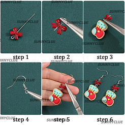Christmas Theme DIY Resin & Polymer Clay Rhinestone Dangle Earring Making Kits&nbsp;DIY-SC0027-67