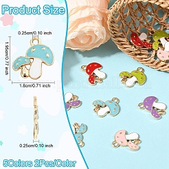 10Pcs 5 Colors Autumn Theme Alloy Enamel Pendants&nbsp;ENAM-YW0003-39